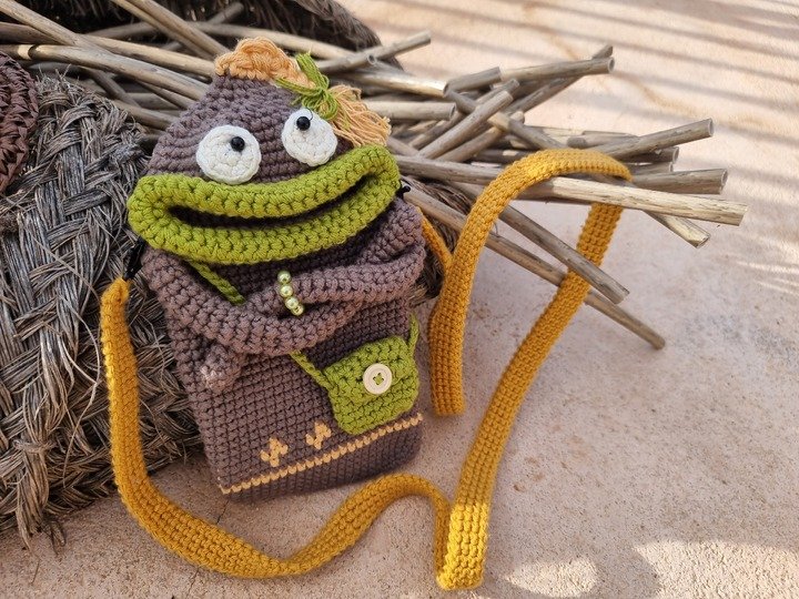 T4 Häkelanleitung. Kleine Umhängetasche. Handytasche. Kindertasche.