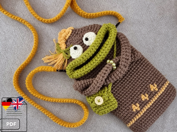 T4 Häkelanleitung. Kleine Umhängetasche. Handytasche. Kindertasche.
