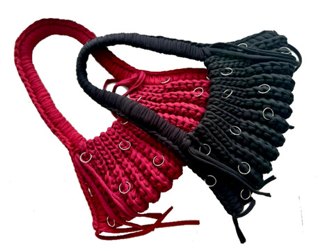 Crochet pattern dusk bag tshirt yarn PDF and video tutorial