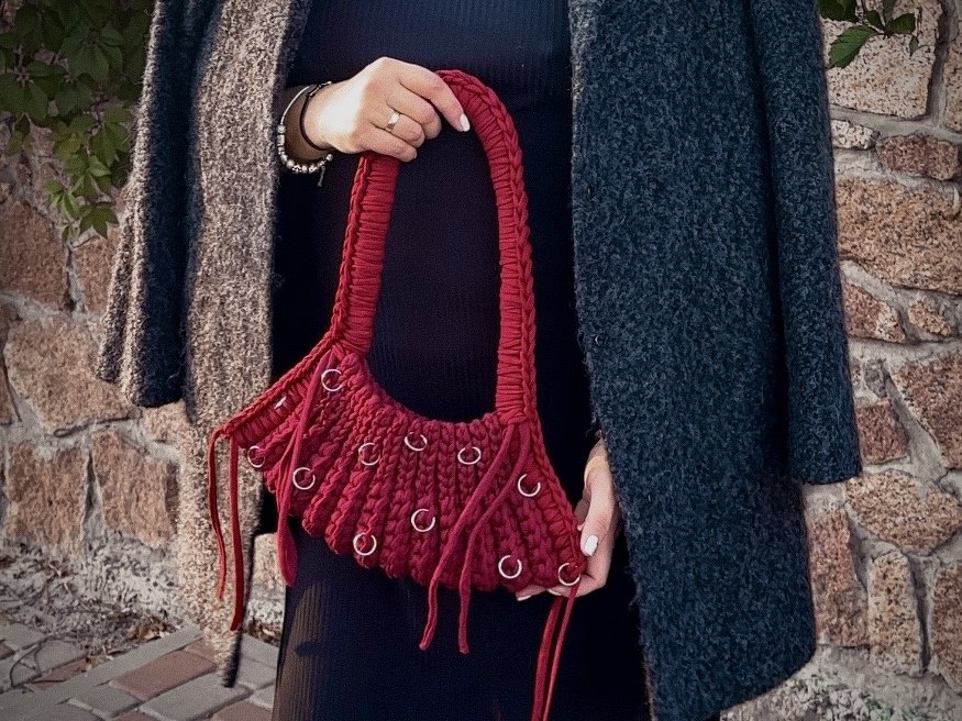 Crochet pattern dusk bag tshirt yarn PDF and video tutorial - Image 2