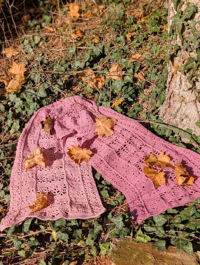 Schal "Kaminfeuer" - luftig warm in die kühle Jahreszeit