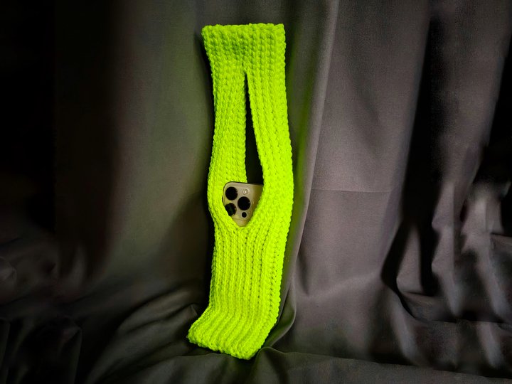 Crochet pattern phone case pocket neon stretch holder PDF video tutorial
