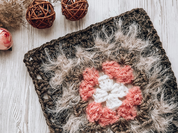 Crochet pattern big granny square for cardigan PDF and video tutorial