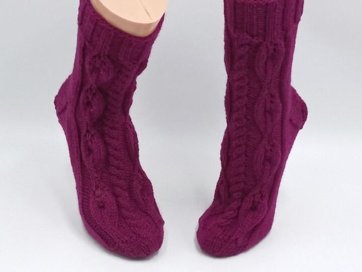 Sockenanleitung "Zungenglut", für Maschenzahlen 56 bis 72, Musterssatz 20 M