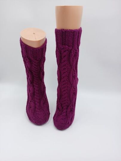 Sockenanleitung "Zungenglut", für Maschenzahlen 56 bis 72, Musterssatz 20 M