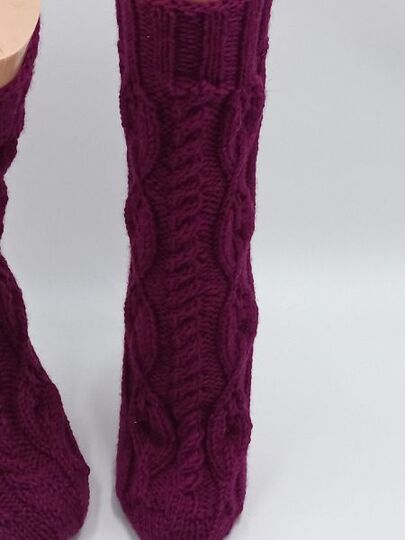 Sockenanleitung "Zungenglut", für Maschenzahlen 56 bis 72, Musterssatz 20 M