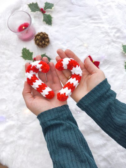Candy Cane / Zuckerstange häkeln – Weihnachts-Freebie (ohne Draht)