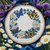 Daisy & Cornflower Butterfly Wreath Cross Stitch Pattern | 250x250 Floral