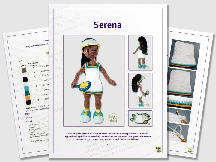 Serena, Medium Crochet Doll Pattern, Amigurumi, 18"/ 46 cm Tall