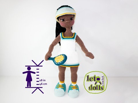 Serena, Medium Crochet Doll Pattern, Amigurumi, 18"/ 46 cm Tall
