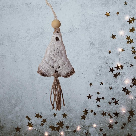 Häkelanleitung Geschenkanhänger Granny Bäumchen/Tannenbaum im Boho-Look