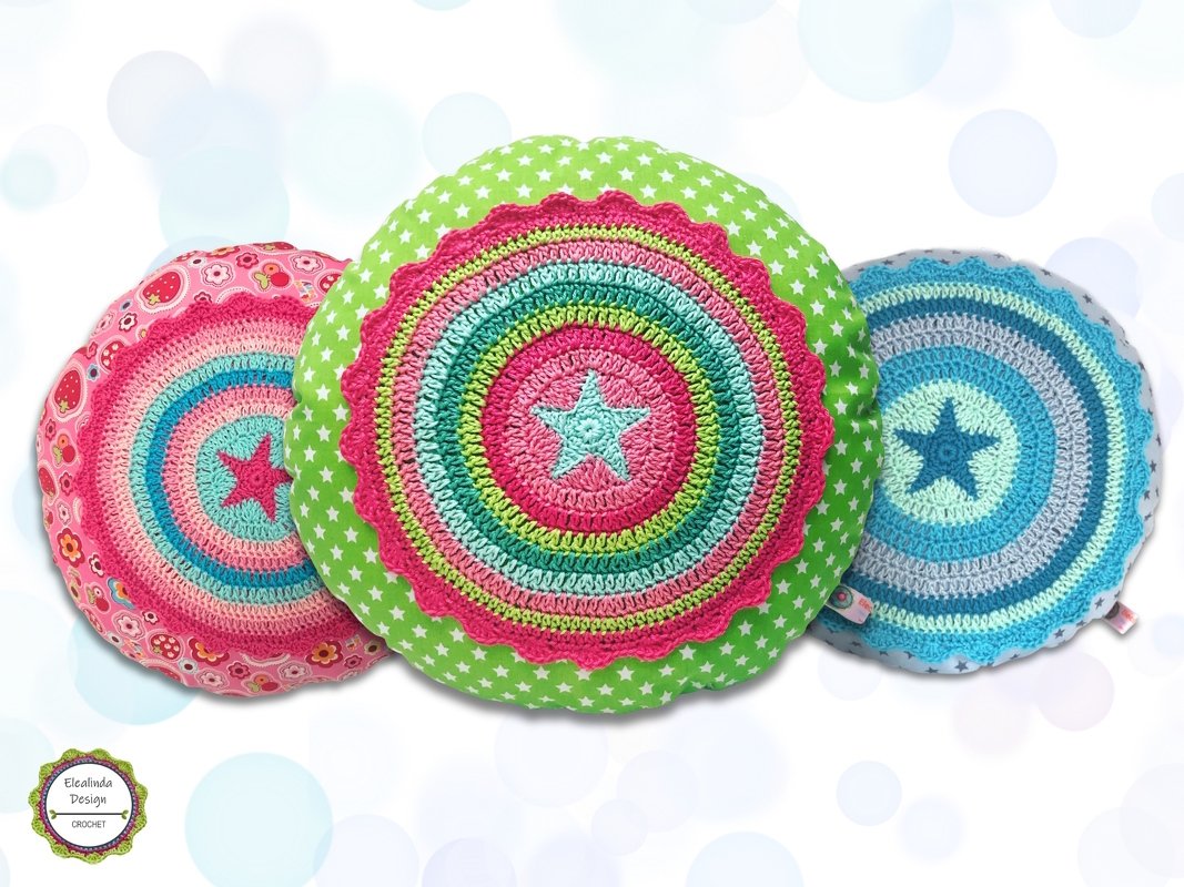 Star Pillow "Shabby Stars", Cushion Christmas decoration, Crochet Pattern