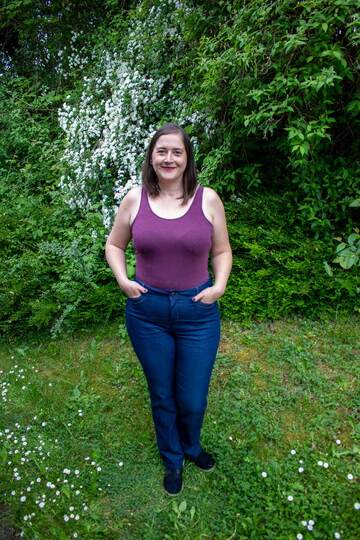 Schnittmuster High Waist Bootcut Jeans "Der blaue Pfad" Damen Gr. 64 - 124