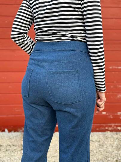 Schnittmuster High Waist Bootcut Jeans "Der blaue Pfad" Damen Gr. 64 - 124