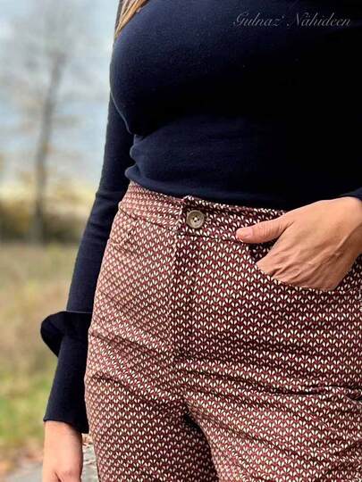 Schnittmuster High Waist Bootcut Jeans "Der blaue Pfad" Damen Gr. 64 - 124