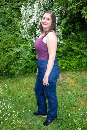 Schnittmuster High Waist Bootcut Jeans "Der blaue Pfad" Damen Gr. 64 - 124