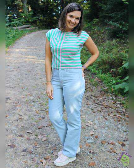 Schnittmuster High Waist Bootcut Jeans "Der blaue Pfad" Damen Gr. 64 - 124