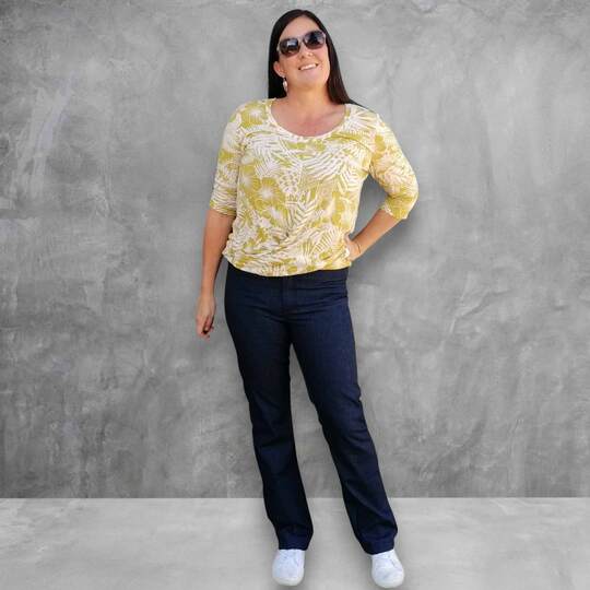 Schnittmuster High Waist Bootcut Jeans "Der blaue Pfad" Damen Gr. 64 - 124