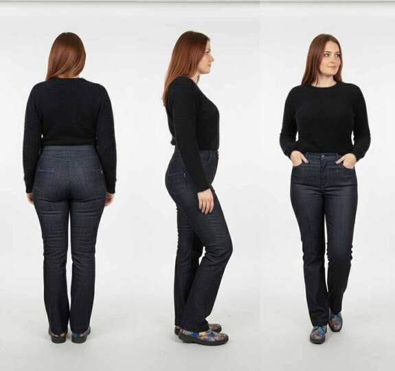 Schnittmuster High Waist Bootcut Jeans "Der blaue Pfad" Damen Gr. 64 - 124