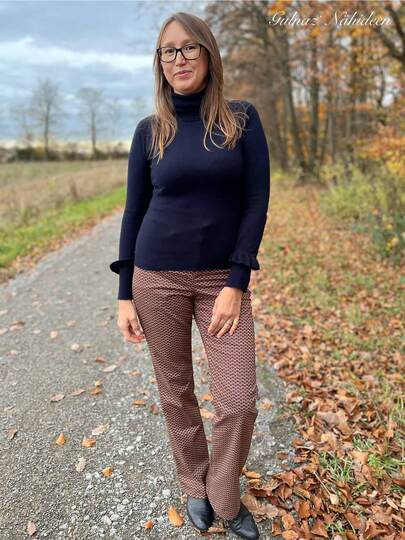 Schnittmuster High Waist Bootcut Jeans "Der blaue Pfad" Damen Gr. 64 - 124