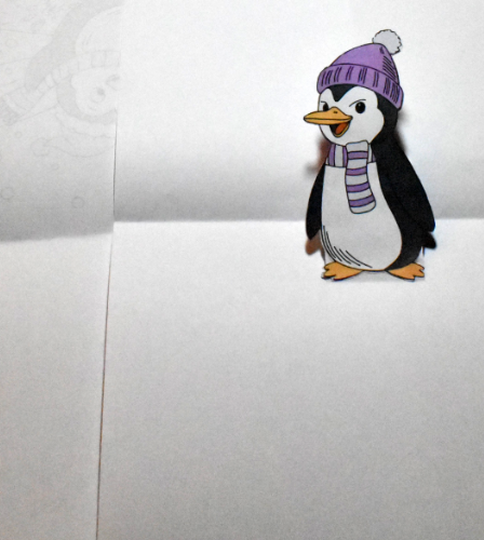 Bastelanleitung Pop-Up-Karte Pinguin