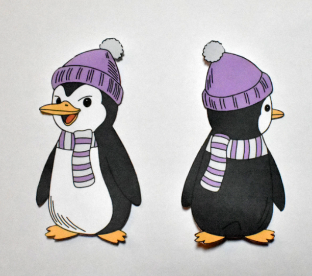 Bastelanleitung Pop-Up-Karte Pinguin