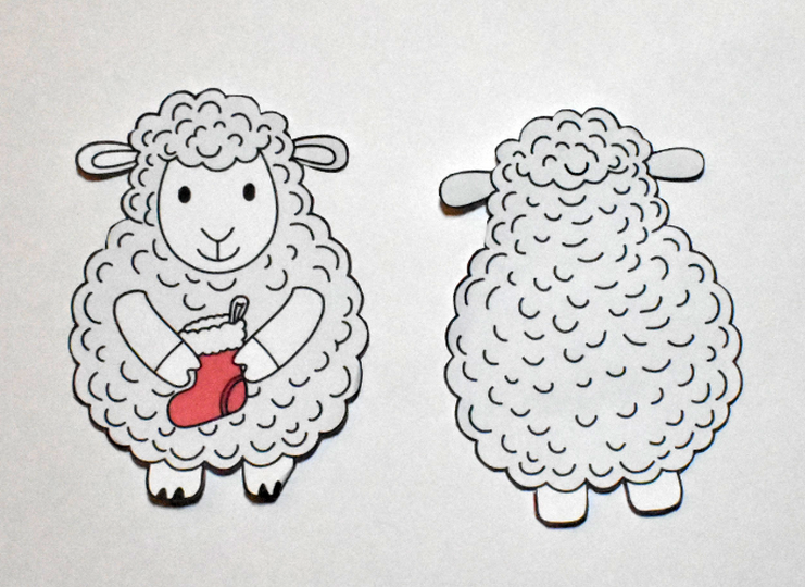 Bastelanleitung Pop-Up-Karte Schaf