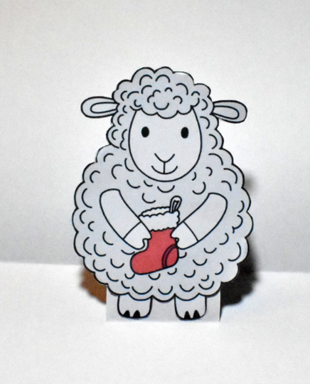 Bastelanleitung Pop-Up-Karte Schaf