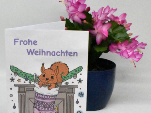 Bastelanleitung Pop-Up-Karte Eichhörnchen