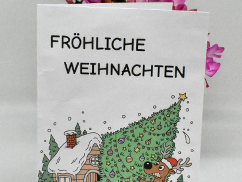 Bastelanleitung Pop-Up-Karte Elch