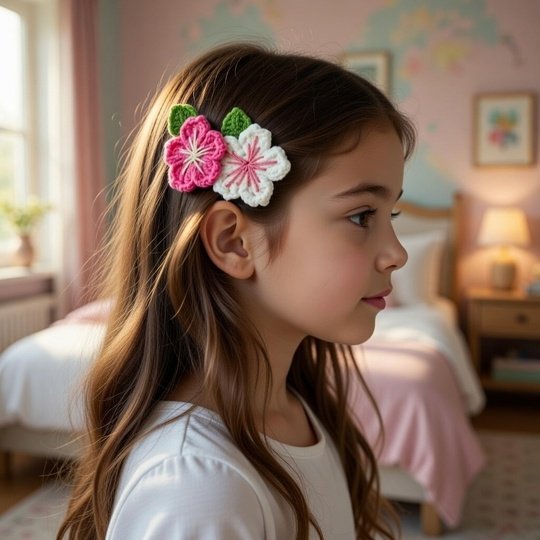 Crochet Flowers Hair Clip Pattern – PDF + Video Tutorial