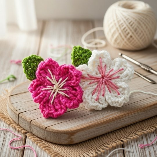 Crochet Flowers Hair Clip Pattern – PDF + Video Tutorial
