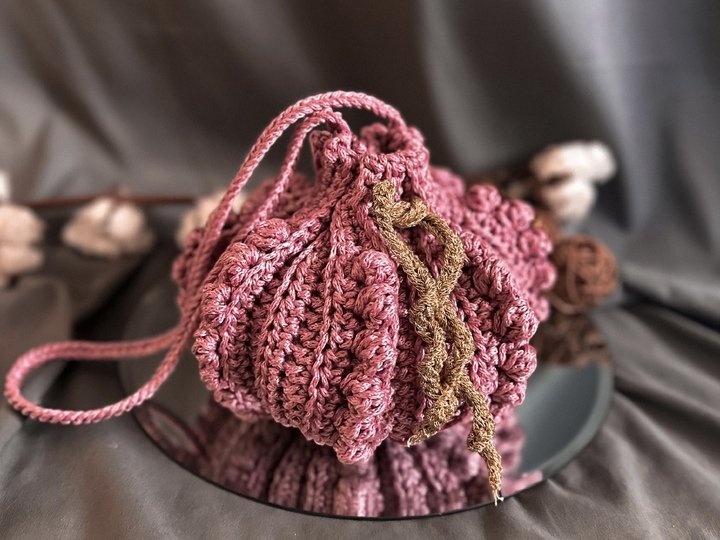 Crochet pattern pumpkin bobble handbag 2 in 1 PDF and video tutorial