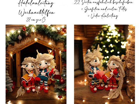 Weihnachtselfen Häkelanleitung