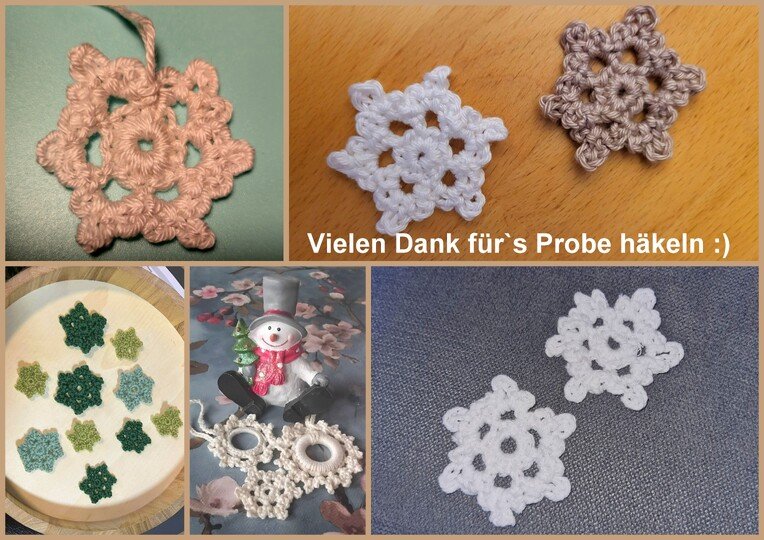 Kleine Weihnachtssternchen - Häkelanleitung