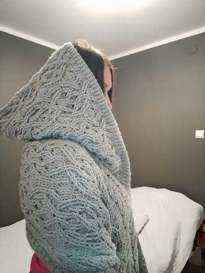Molly - Hooded Shawl or Sweater
