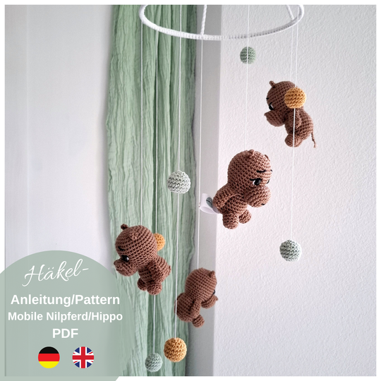 Crochet pattern hippo mobile