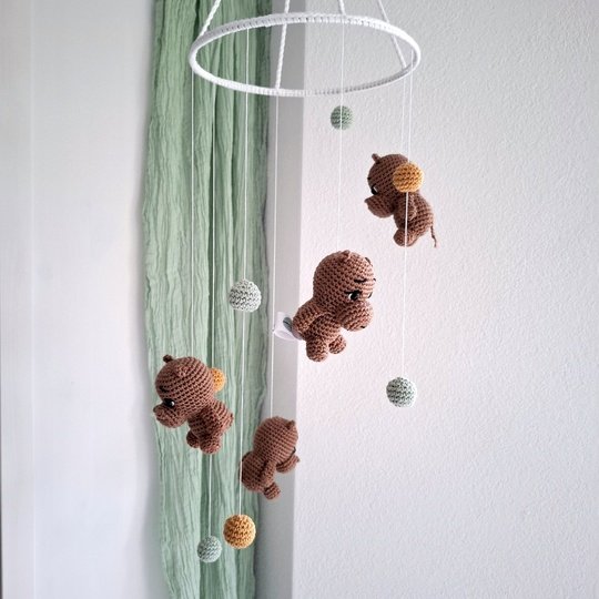 Crochet pattern hippo mobile