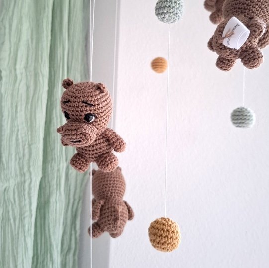 Crochet pattern hippo mobile