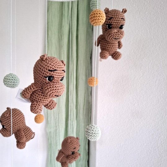 Häkelanleitung Mobile Nilpferd