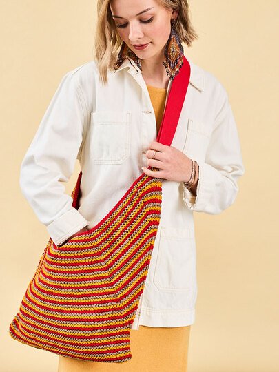 TASCHE DANIELA …IM STREIFENMUSTER GESTRICKT