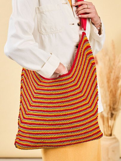 TASCHE DANIELA …IM STREIFENMUSTER GESTRICKT