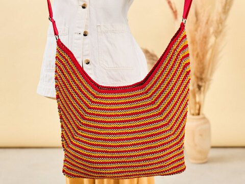 TASCHE DANIELA …IM STREIFENMUSTER GESTRICKT