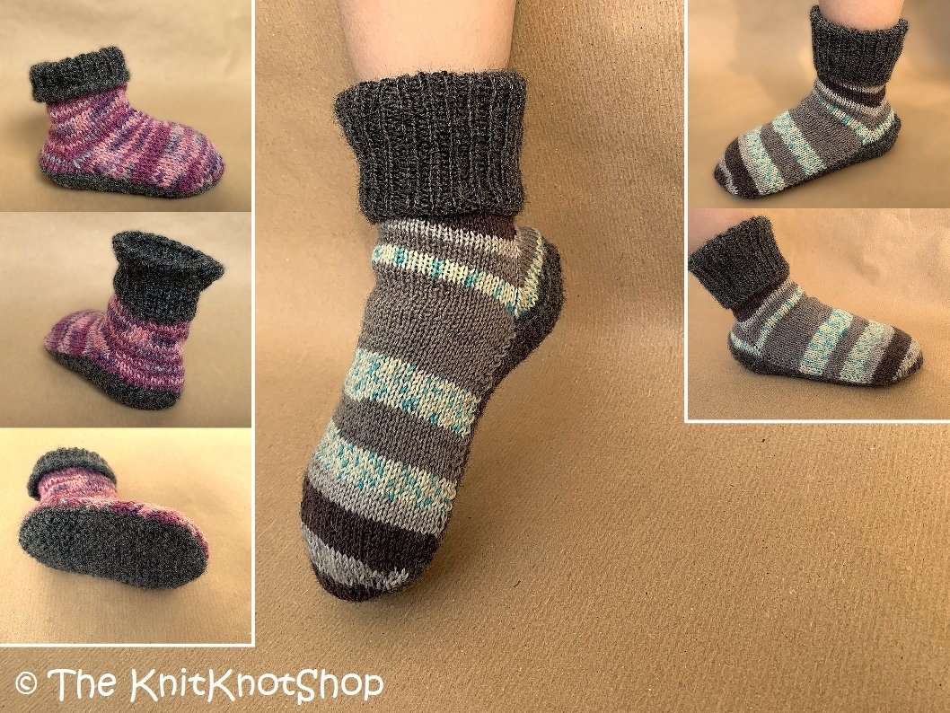 Strickanleitung Kleinkind Hausschuh-Socken "Konfetti"