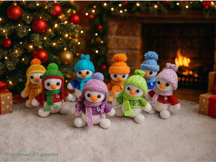 Häkelanleitung kleine Schneemann Bande