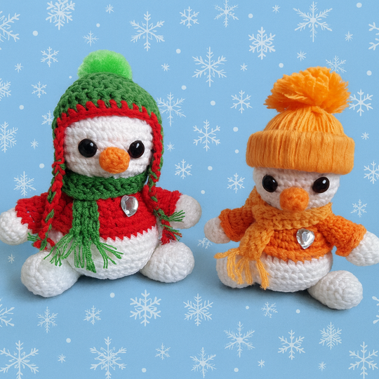 Häkelanleitung kleine Schneemann Bande