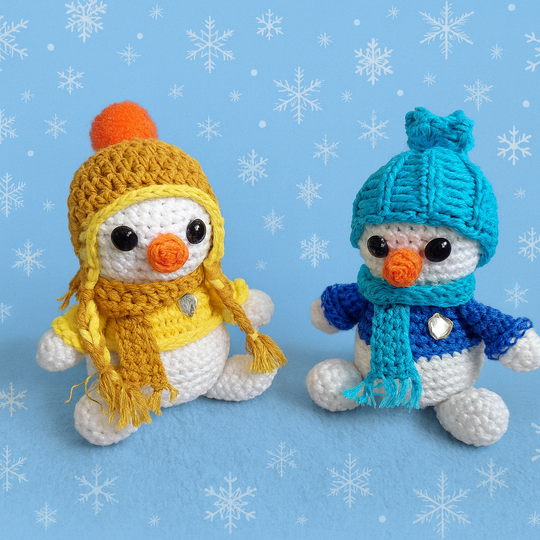 Häkelanleitung kleine Schneemann Bande