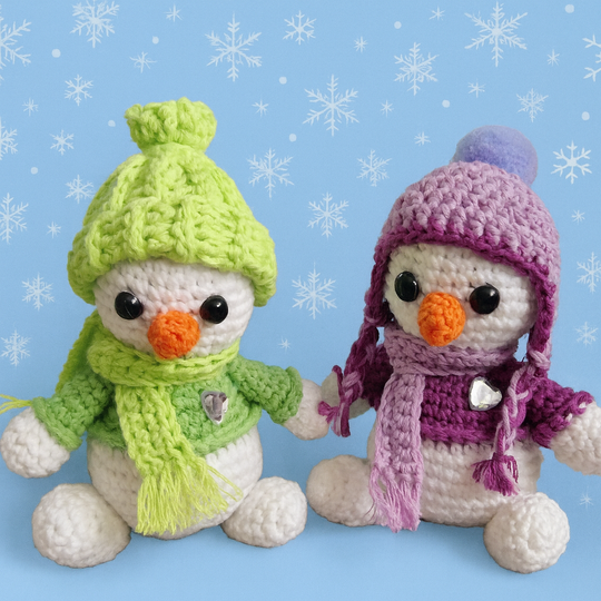 Häkelanleitung kleine Schneemann Bande