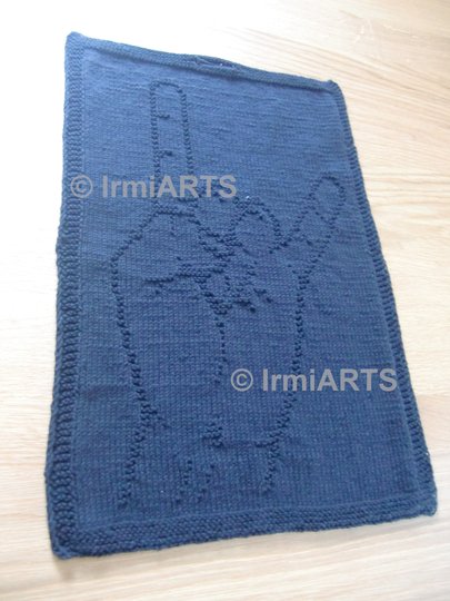 DIY knitting pattern for “Heavy Metal” guest towel