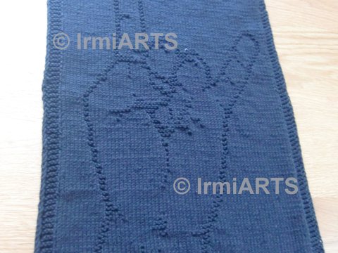 DIY knitting pattern for “Heavy Metal” guest towel